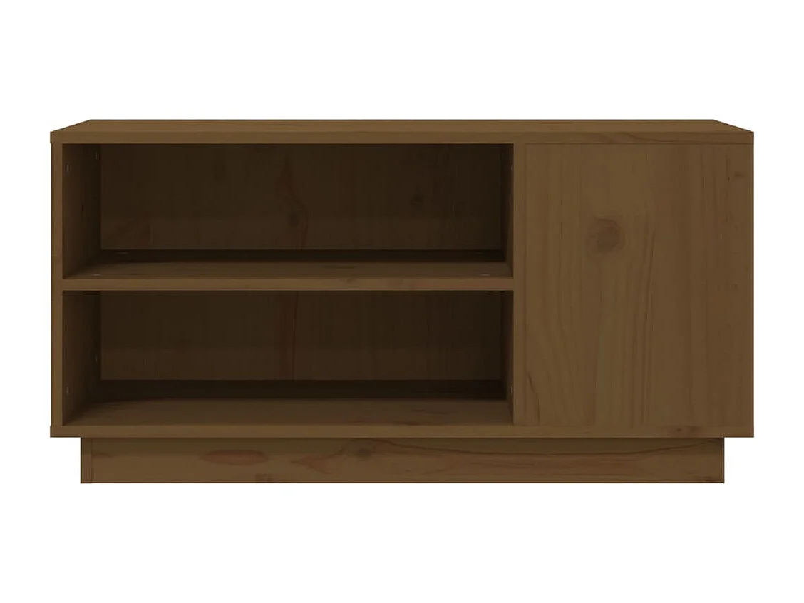 Mueble de TV | Mueble de salón madera maciza de pino marrón miel 80x35x40,5 cm