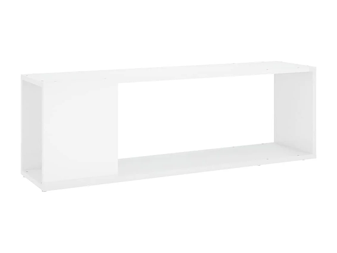 Meuble TV | Banc TV | Armoire TV Blanc brillant 100x24x32 cm Bois d'ingénierie