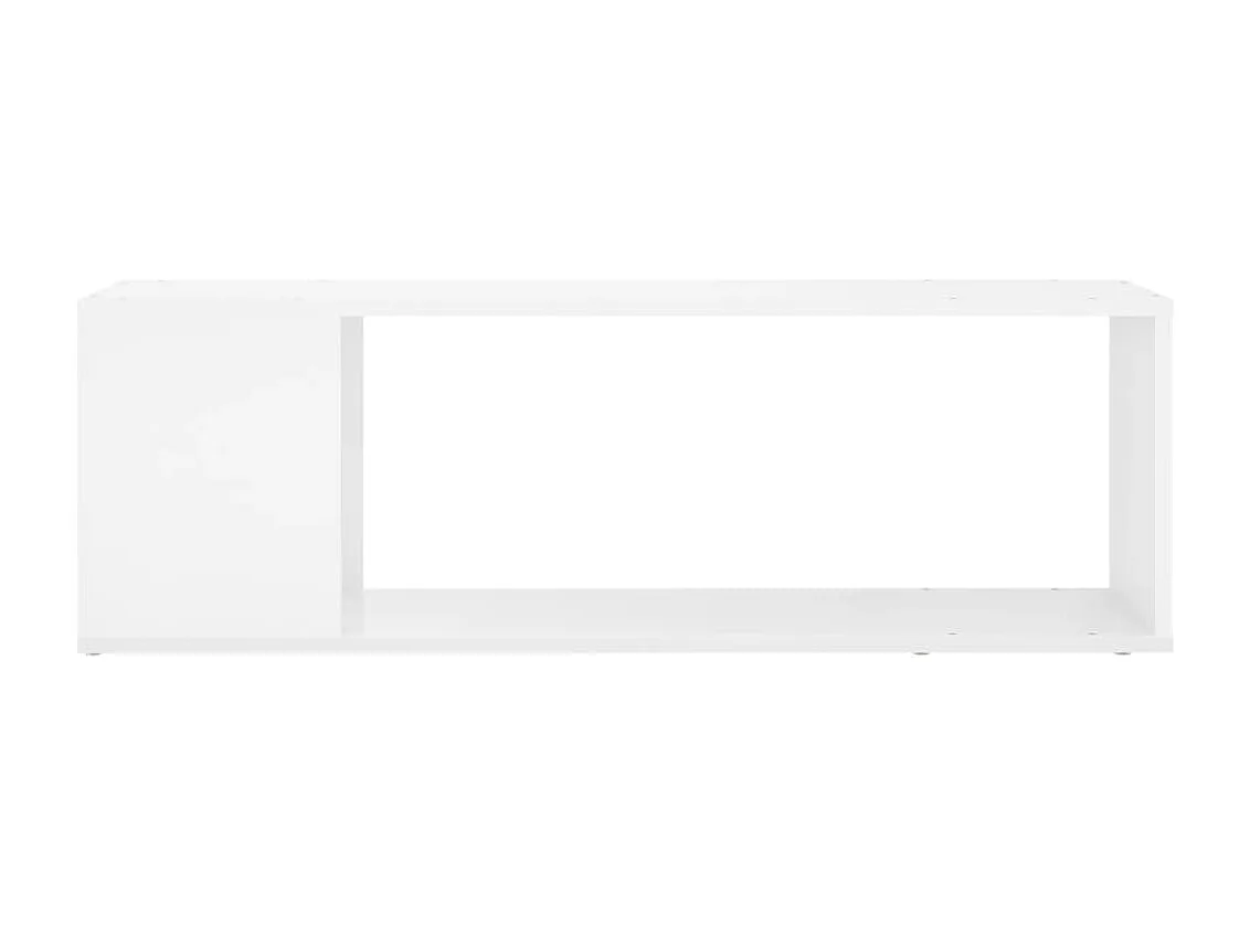 Meuble TV | Banc TV | Armoire TV Blanc brillant 100x24x32 cm Bois d'ingénierie