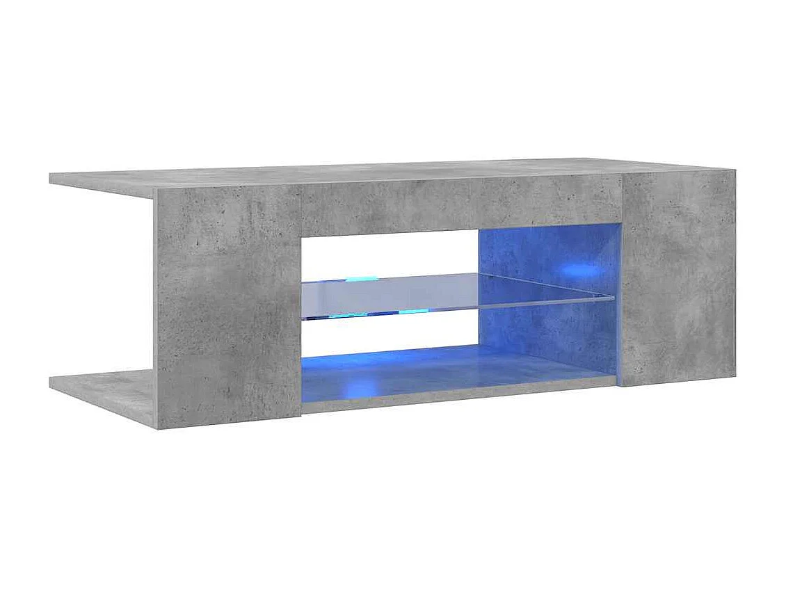 Meuble TV | Banc TV | Armoire TV avec lumières LED gris béton 90x39x30 cm