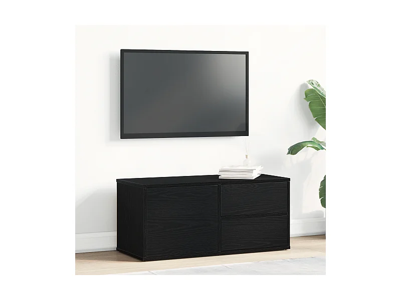 Mueble TV | Soporte de TV Negro 80 x 34 x 35.5 cm Madera contrachapada