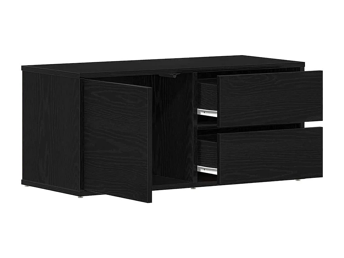 Mueble TV | Soporte de TV Negro 80 x 34 x 35.5 cm Madera contrachapada