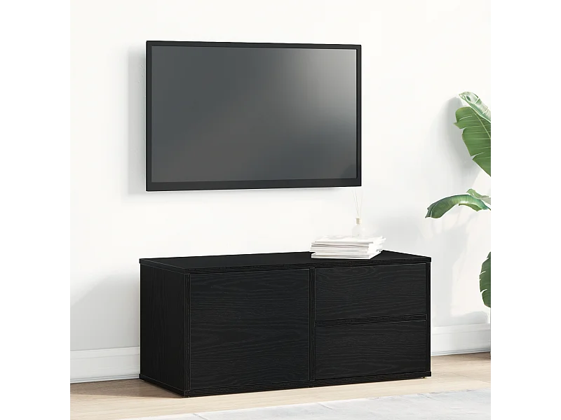 Mueble TV | Soporte de TV Negro 80 x 34 x 35.5 cm Madera contrachapada