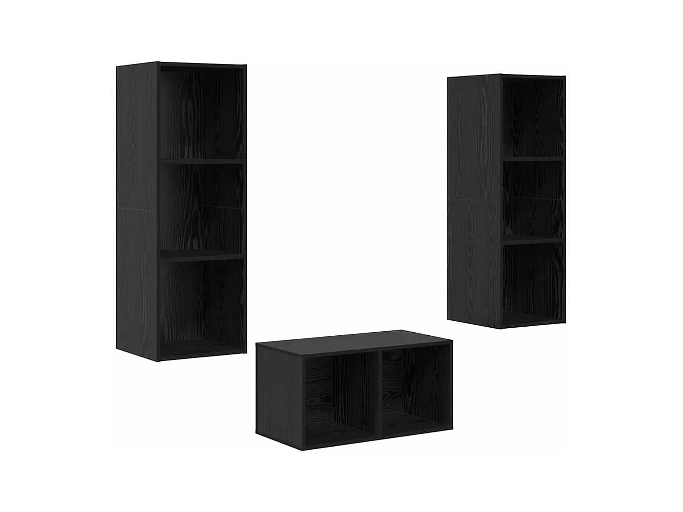 Conjunto de Mueble de TV | Mueble de salón Roble negro 37 x 37 x 107 cm