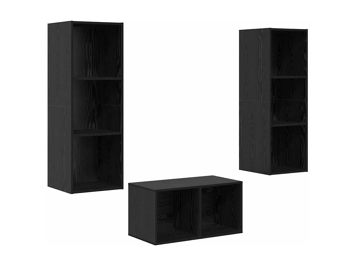 Conjunto de Mueble de TV | Mueble de salón Roble negro 37 x 37 x 107 cm