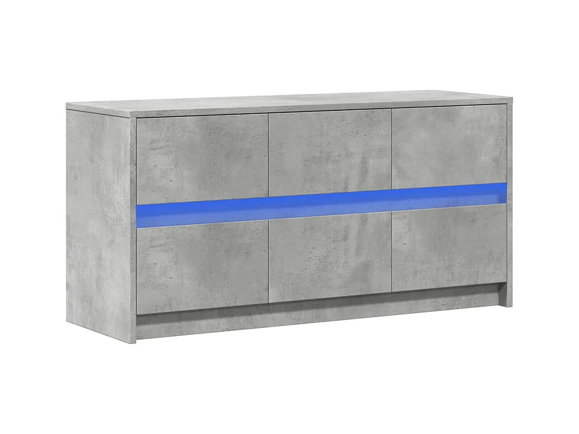 Tv-meubel | Tv-Bank | TV-kastmet LED 100x34x50 cm bewerkt hout betongrijs