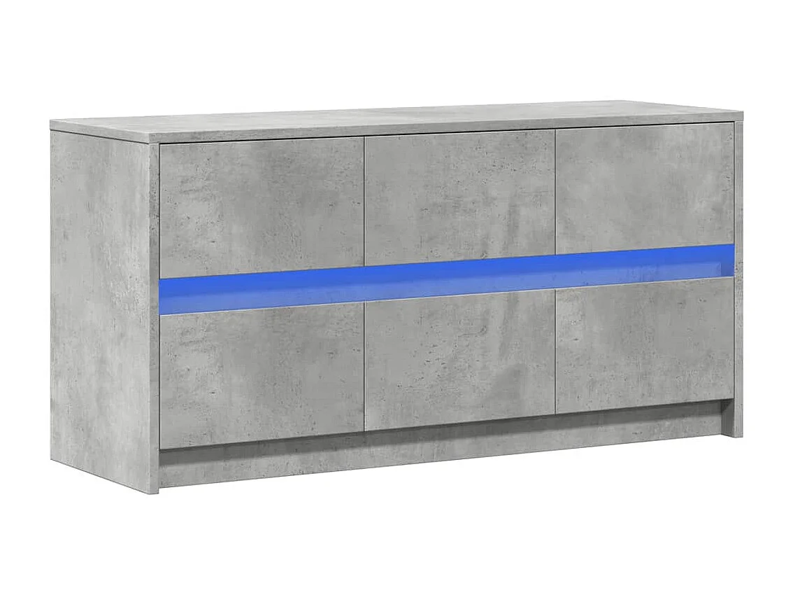 Meuble TV | Banc TV | Armoire TV avec LED gris béton 100x34x50 cm bois d'ingénierie
