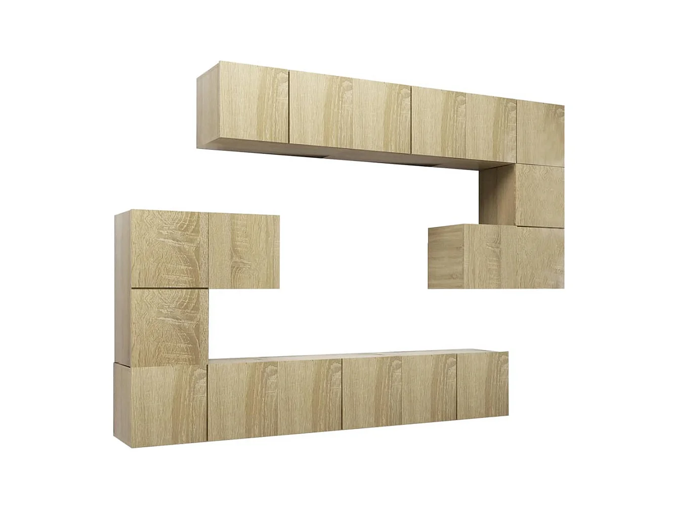 Set de muebles salón TV | Gabinetes de TV |  Muebles de salón 10 pzas madera ingeniería roble Sonoma