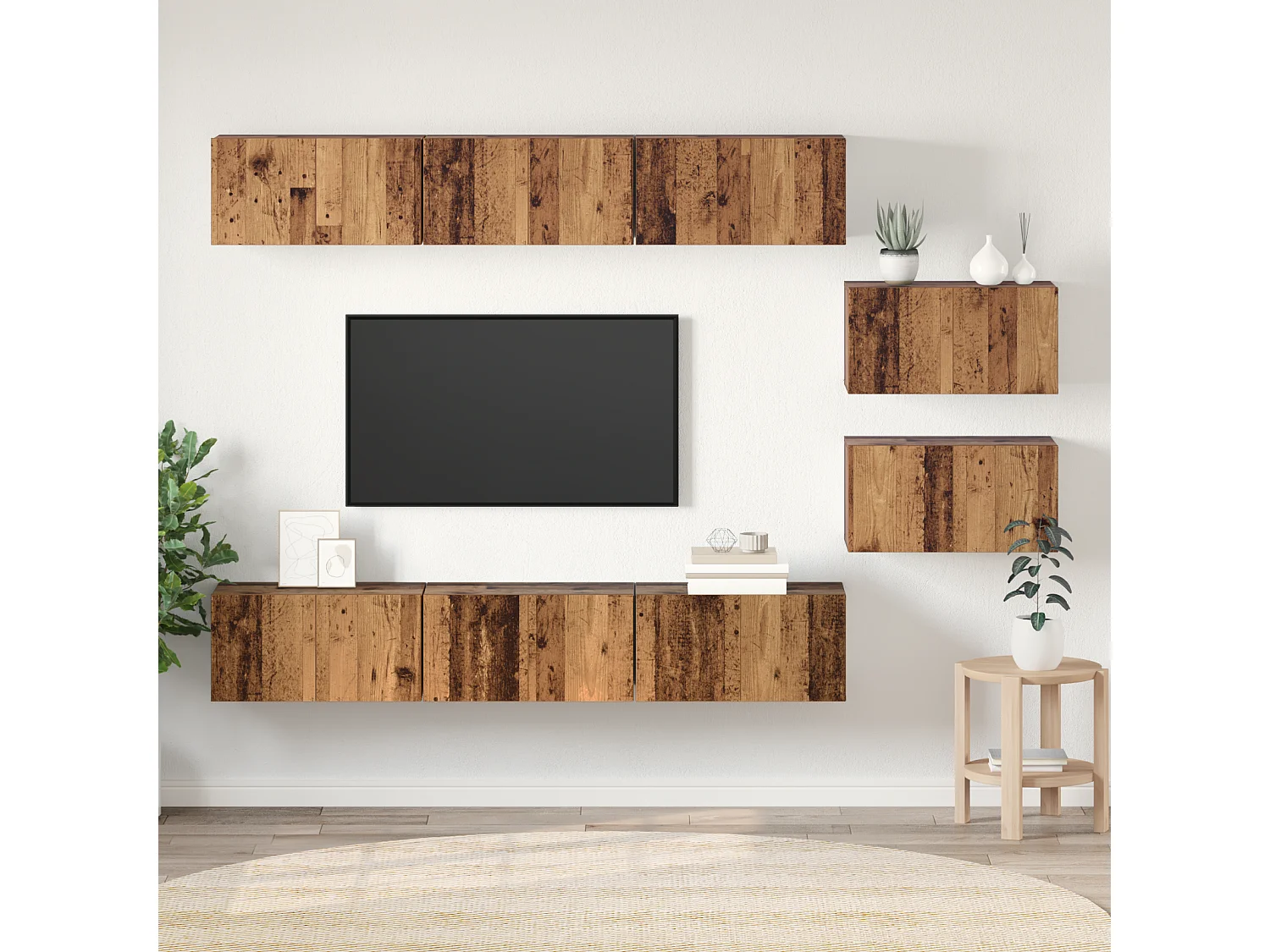 Tv-meubelset | Tv-Bank | TV-kast 8 pcs Oud hout 60 x 30 x 30.5 cm Bewerkt hout