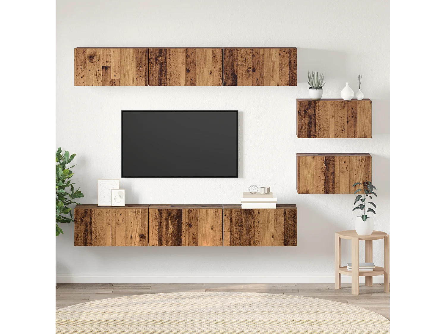 Tv-meubelset | Tv-Bank | TV-kast 8 pcs Oud hout 60 x 30 x 30.5 cm Bewerkt hout