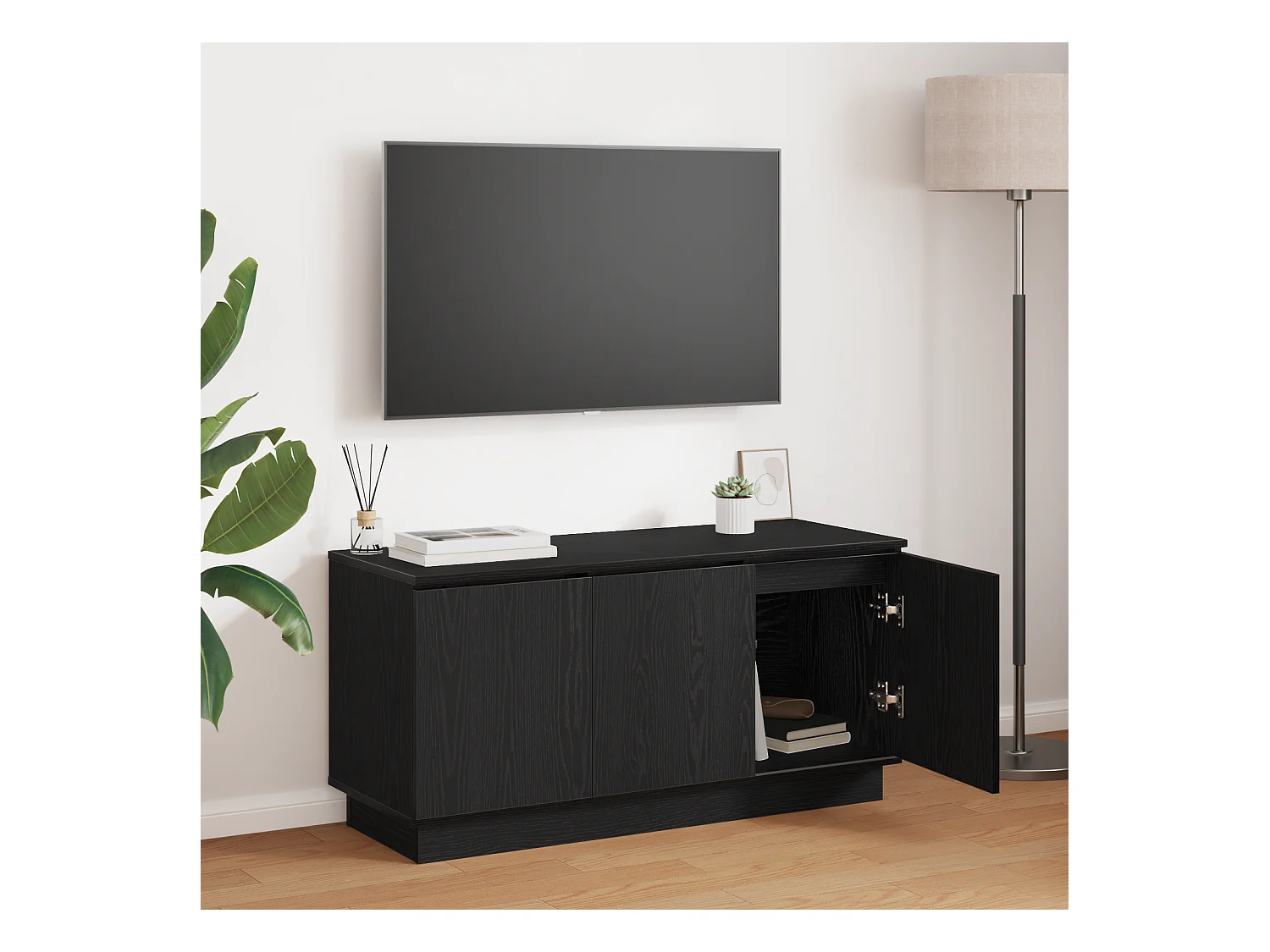 Meuble TV | Banc TV | Armoire TV Noir 100x38x49 cm Bois d'ingénierie
