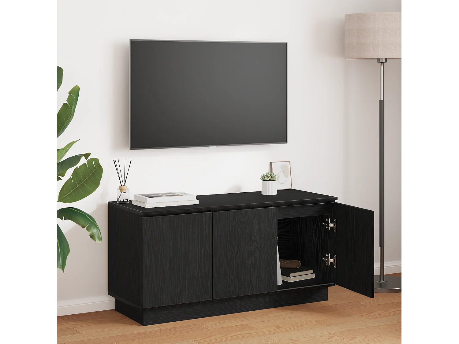 Meuble TV | Banc TV | Armoire TV Noir 100x38x49 cm Bois d'ingénierie