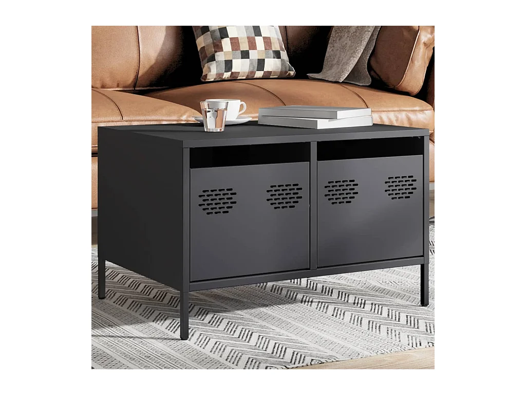 Mueble para TV  | Gabinete de TV |  Mueble de salón acero laminado en frío antracita 68x50x43,5 cm