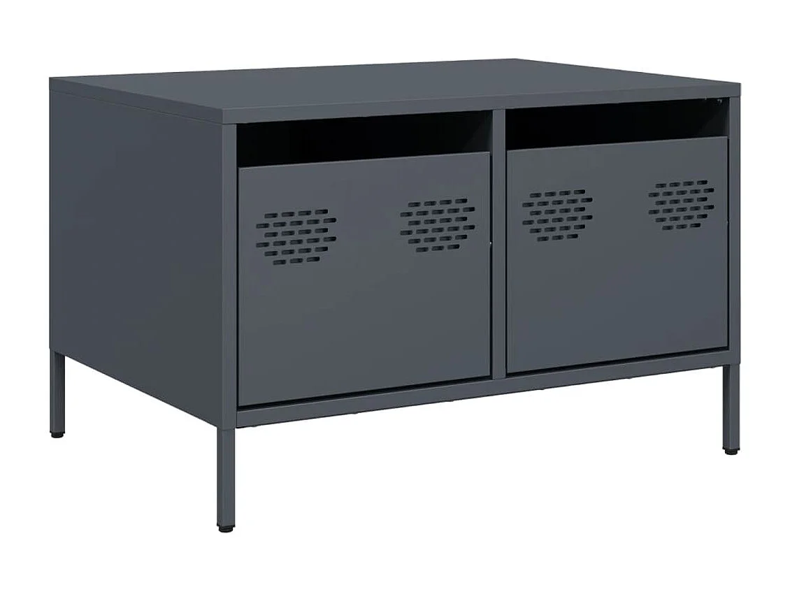 Meuble TV | Banc TV | Armoire TV anthracite 68x50x43,5 cm acier laminé à froid