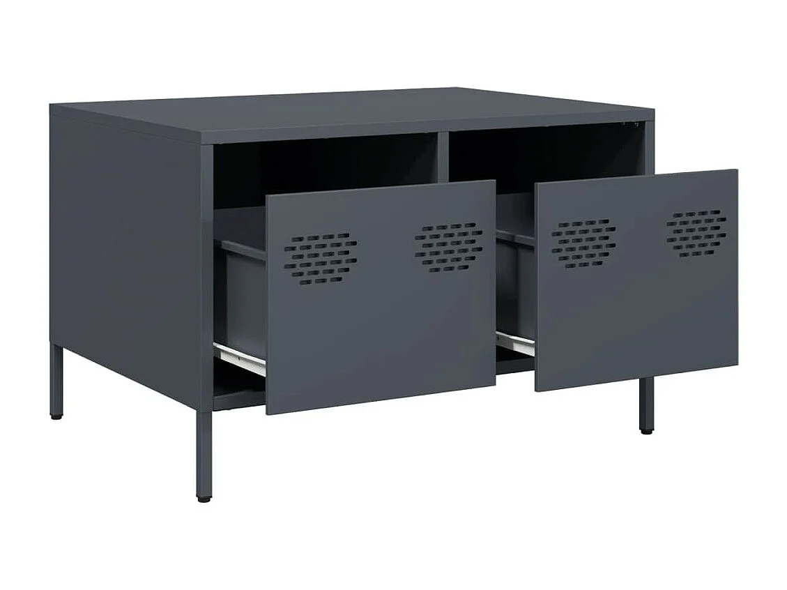 Meuble TV | Banc TV | Armoire TV anthracite 68x50x43,5 cm acier laminé à froid