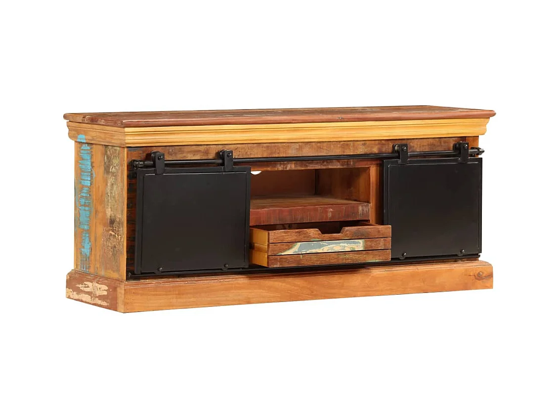 Mueble para TV  | Gabinete de TV |  Mueble de salón madera maciza reciclada 110x30x45 cm