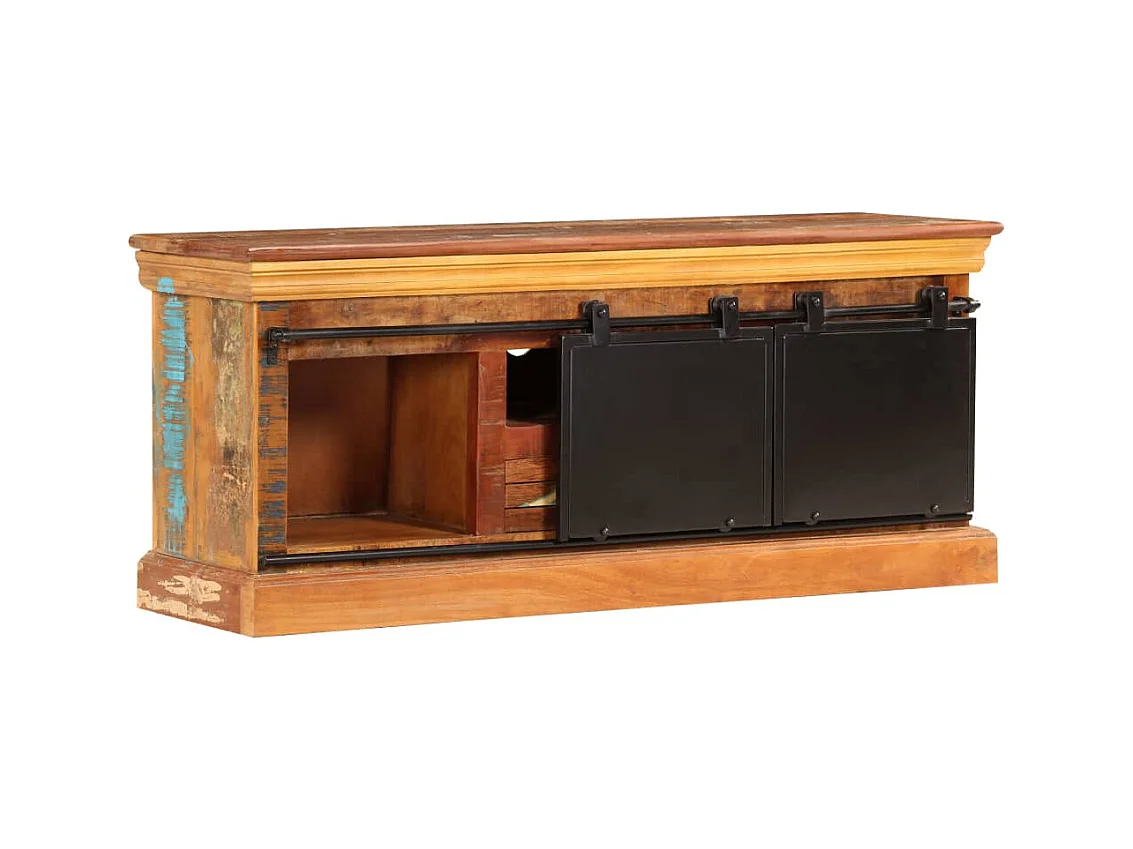 Mueble para TV  | Gabinete de TV |  Mueble de salón madera maciza reciclada 110x30x45 cm
