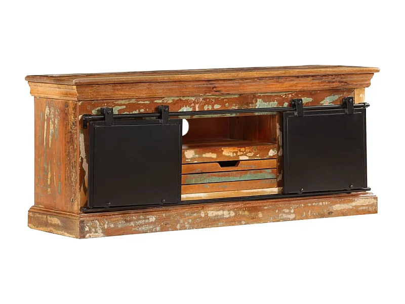 Mueble para TV  | Gabinete de TV |  Mueble de salón madera maciza reciclada 110x30x45 cm