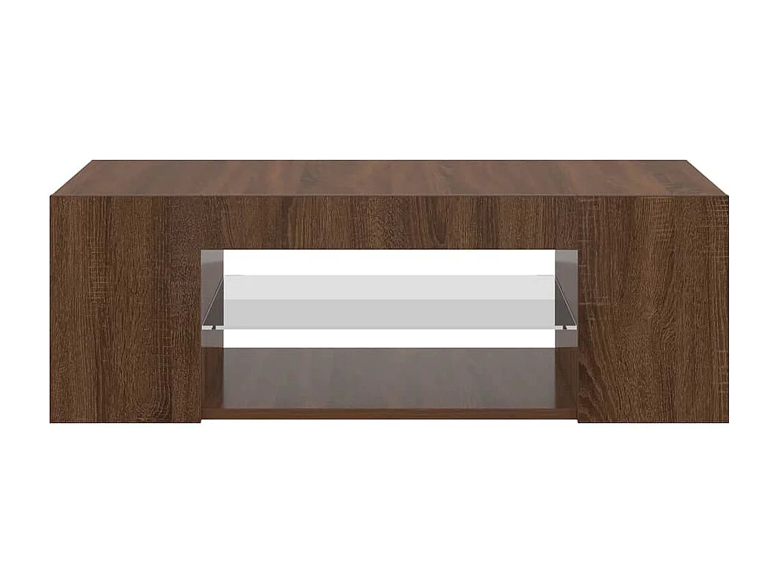 Mueble de TV | Mueble de salón con luces LED color roble marrón 90x39x30 cm