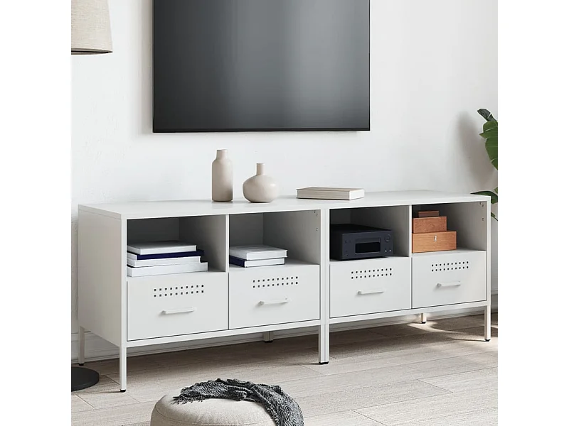 muebles para TV  | Gabinetes de TV |  Muebles de salón 2 unidades acero blanco 68x39x50,5 cm
