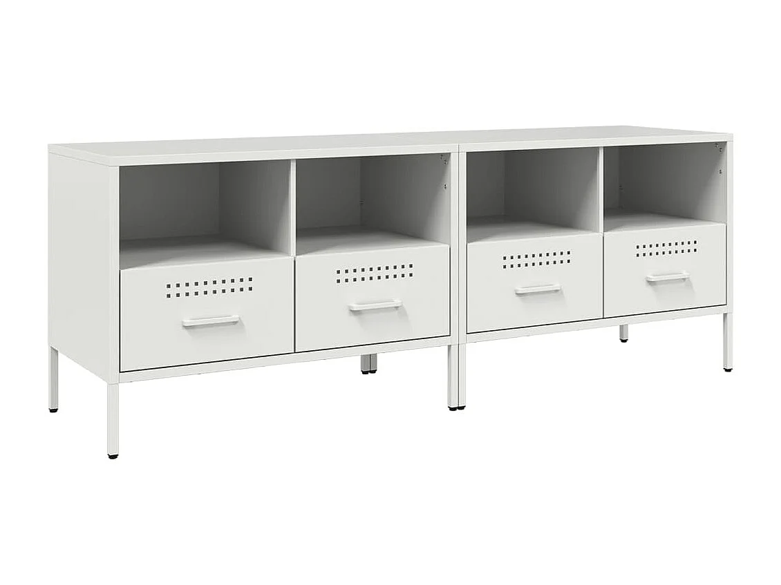 Meubles TV | Bancs TV | Armoires TV 2 pcs blanc 68x39x50,5 cm acier