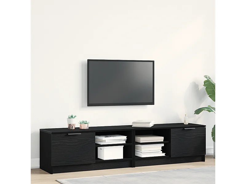 Gabinete de TV | Mueble de TV | Mueble de salón 2 pcs Negro 80 x 35 x 36.5 cm