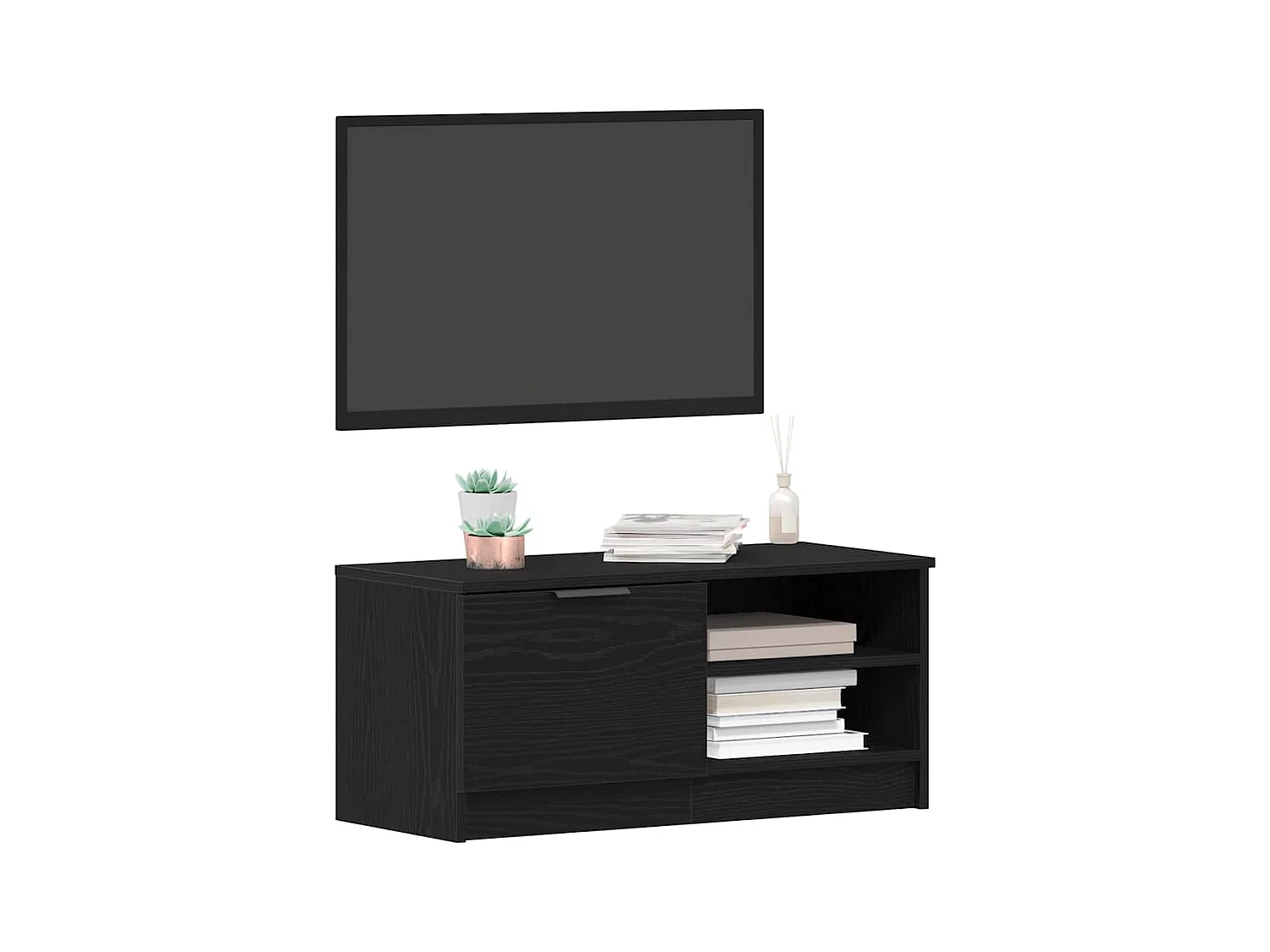 Gabinete de TV | Mueble de TV | Mueble de salón 2 pcs Negro 80 x 35 x 36.5 cm
