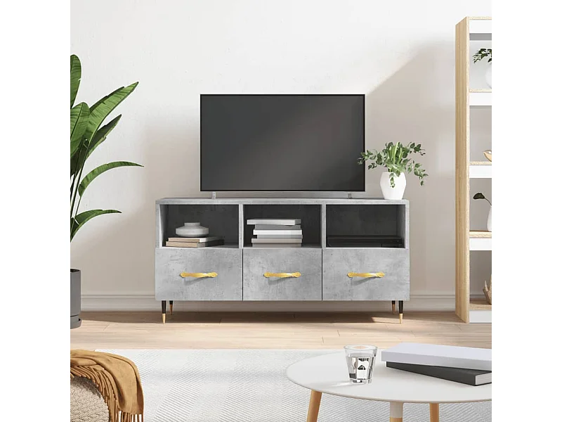 Mueble de TV | Mueble de salón madera de ingeniería gris hormigón 102x36x50 cm