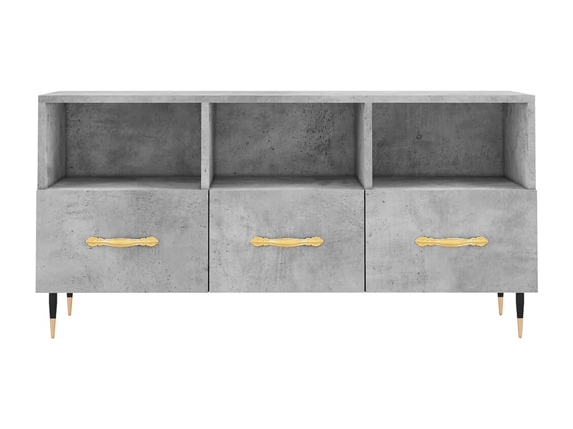 Mueble de TV | Mueble de salón madera de ingeniería gris hormigón 102x36x50 cm