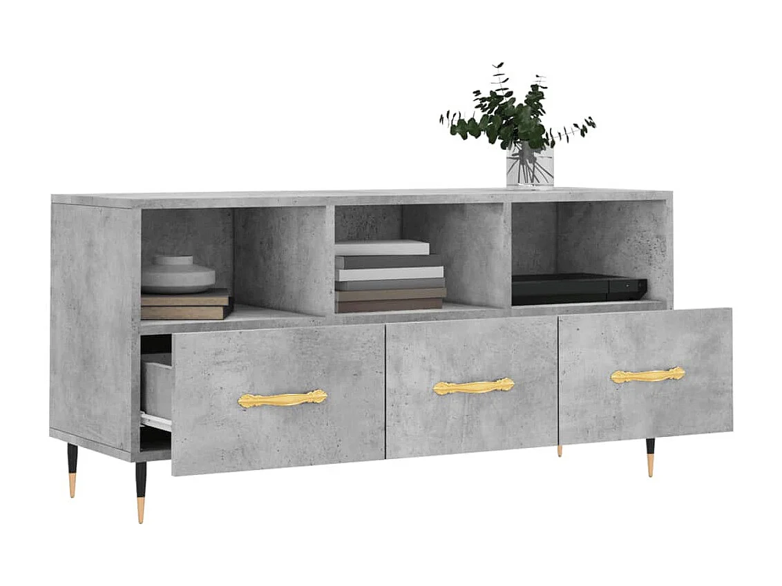 Meuble TV | Banc TV | Armoire TV gris béton 102x36x50 cm bois d'ingénierie