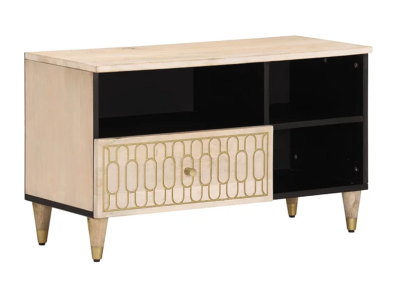 Mueble de TV | Mueble de salón madera maciza de mango 80x33x46 cm