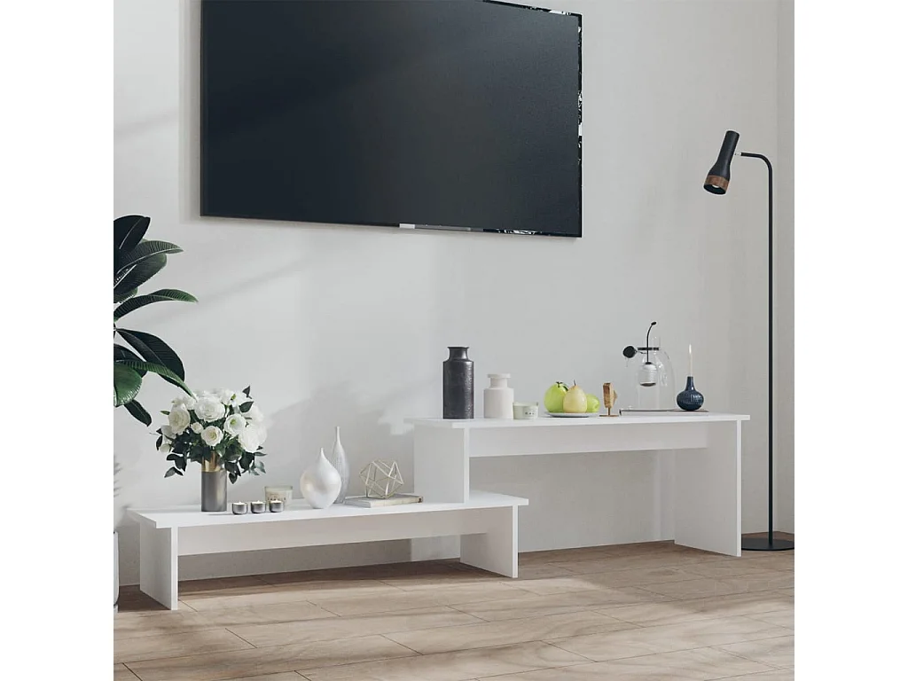 Meuble TV | Banc TV | Armoire TV Blanc 180x30x43 cm Aggloméré