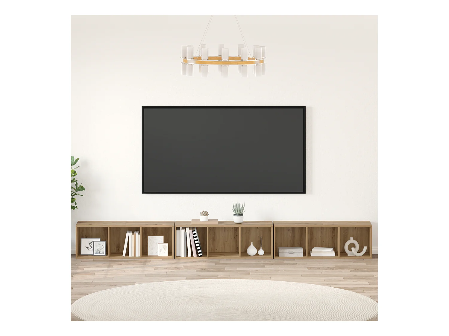 Gabinete de TV | Mueble de TV | Mueble de salón 3 pcs Roble artisan 37 x 35 x 107.5 cm