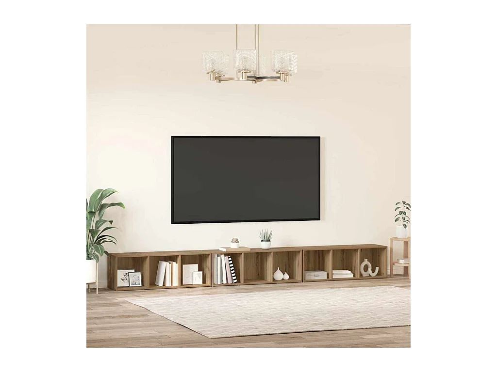 Gabinete de TV | Mueble de TV | Mueble de salón 3 pcs Roble artisan 37 x 35 x 107.5 cm
