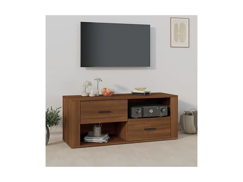 Meuble TV | Banc TV | Armoire TV Chêne marron 100x35x40 cm Bois d'ingénierie