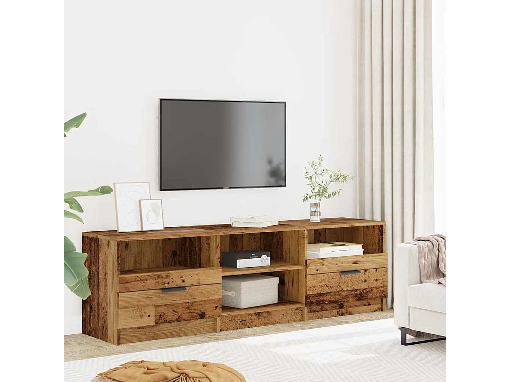 Mueble de TV | Mueble de salón madera ingeniería madera envejecida 150x33,5x45cm