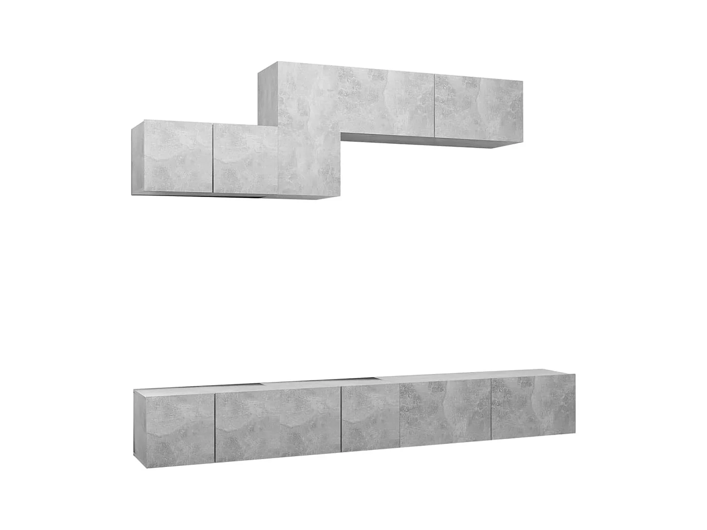 Set muebles de salón TV | Gabinetes de TV |  Muebles de TV 6 pzas madera ingeniería gris hormigón