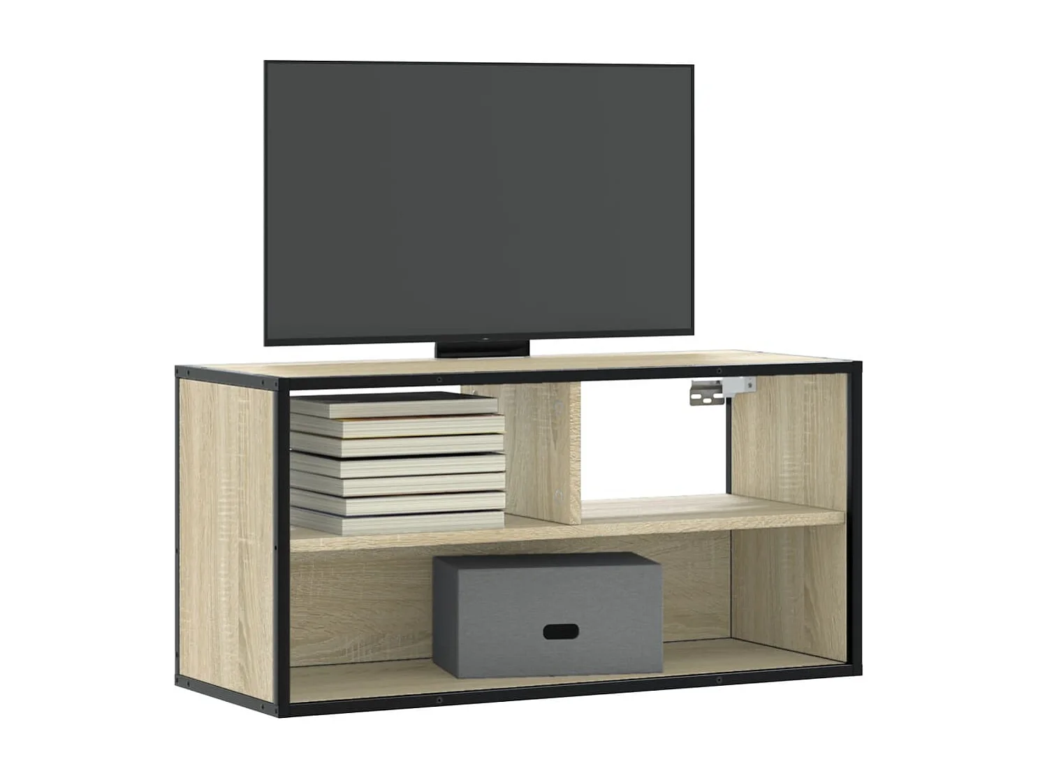 Tv-meubel | Tv-Bank | TV-kast80x31x39,5 cm bewerkt hout metaal sonoma eikenkleurig