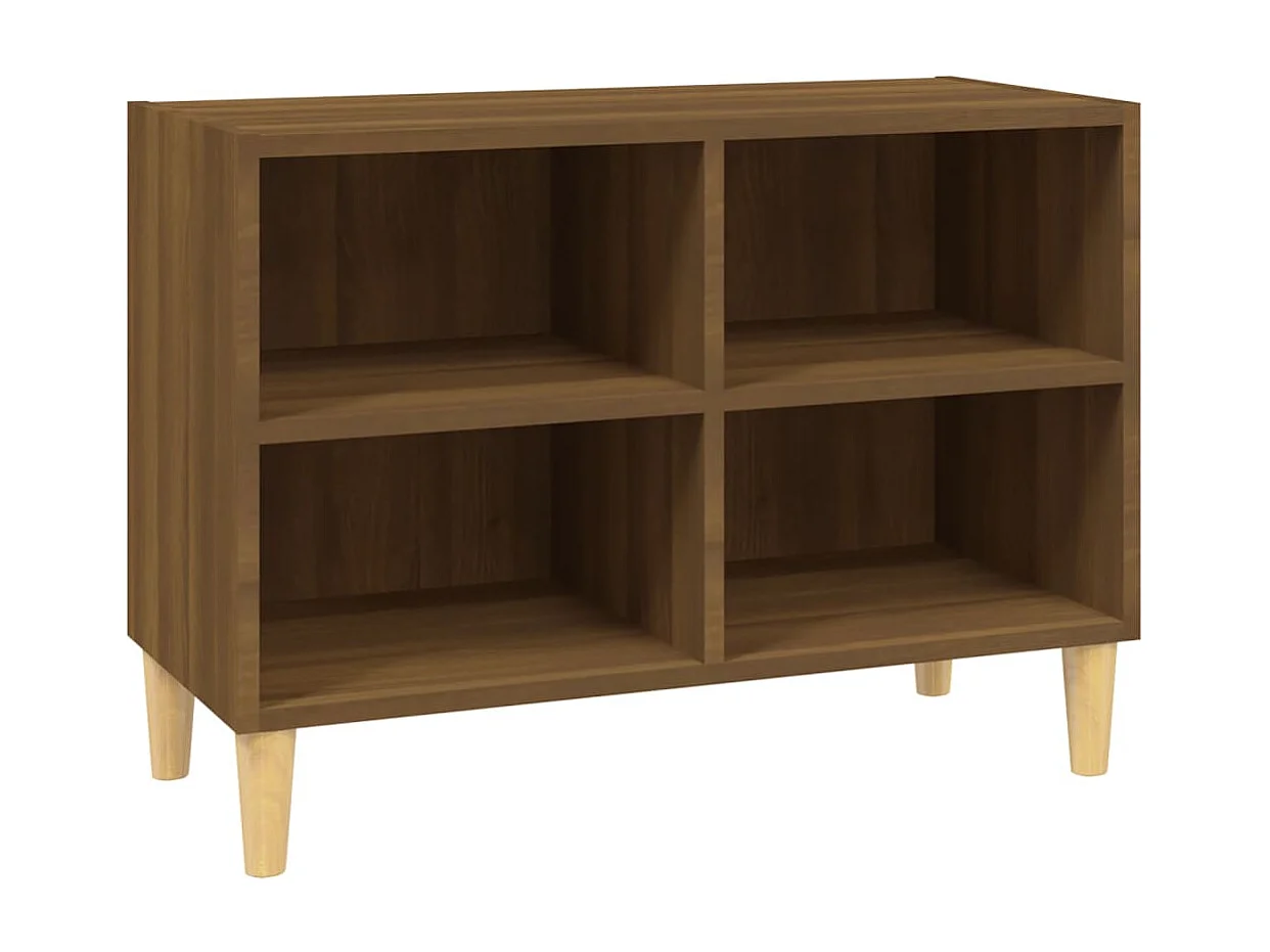 Mueble de TV | Mueble de salón patas de madera maciza marrón roble 69,5x30x50 cm