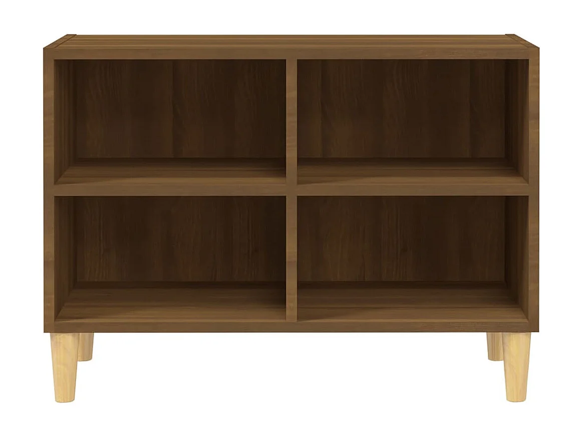 Meuble TV | Banc TV | Armoire TV avec pieds en bois massif Chêne marron 69,5x30x50 cm