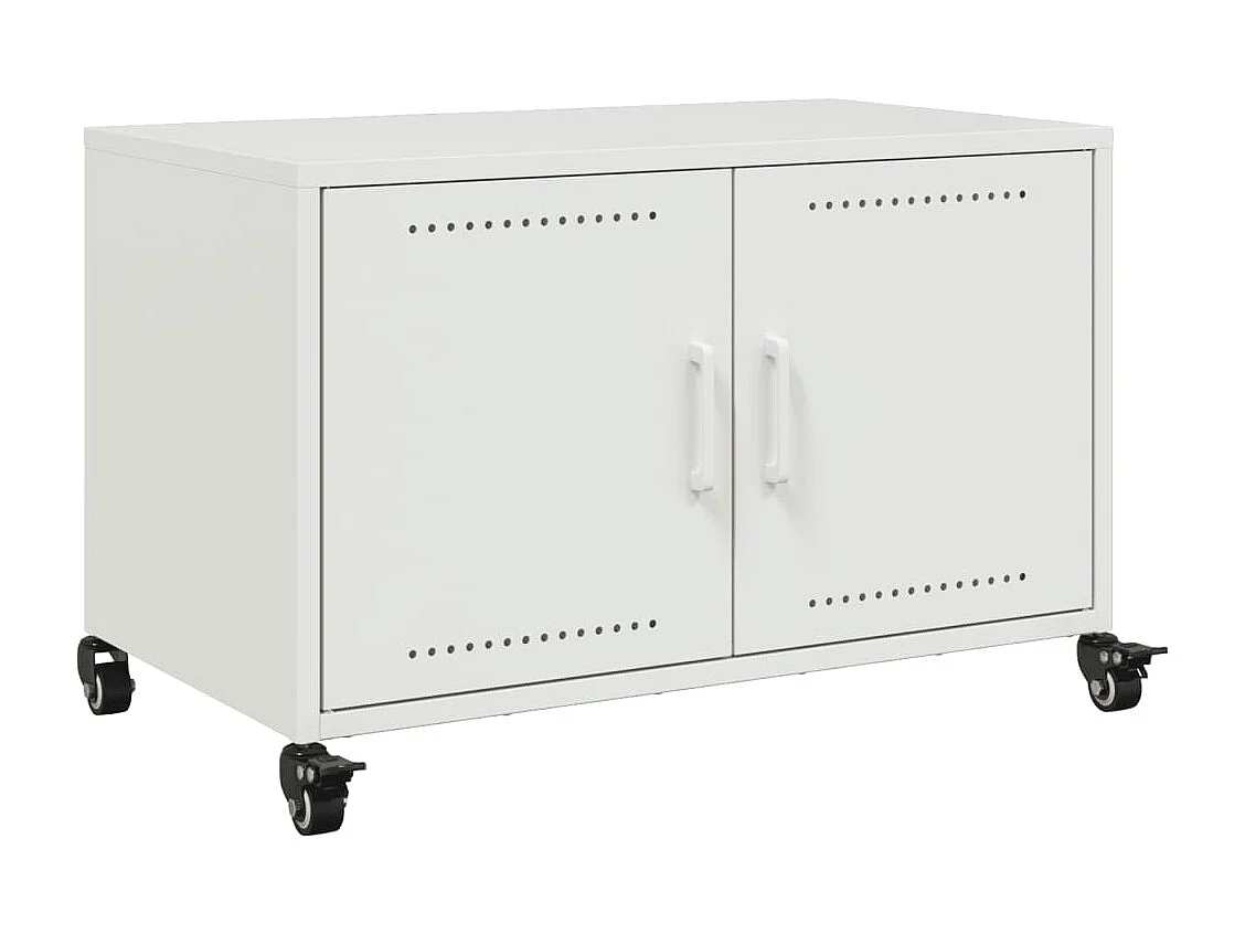 Mueble para TV  | Gabinete de TV |  Mueble de salón acero laminado en frío blanco 68x39x43,5 cm