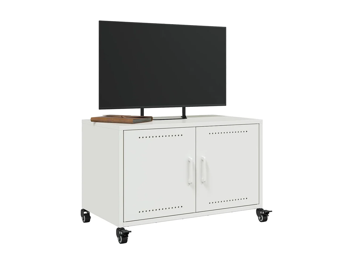 Mueble para TV  | Gabinete de TV |  Mueble de salón acero laminado en frío blanco 68x39x43,5 cm