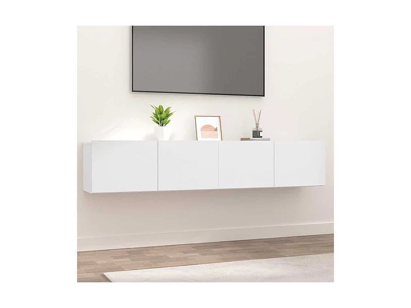 Meubles TV | Bancs TV | Armoires TV 2 pcs blanc 80x30x30 cm bois d'ingénierie