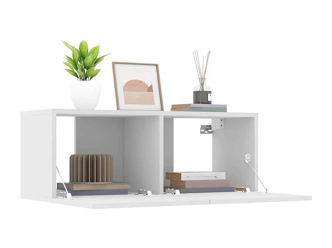 muebles para TV  | Gabinetes de TV |  Muebles de salón 2 uds madera de ingeniería blanco 80x30x30 cm