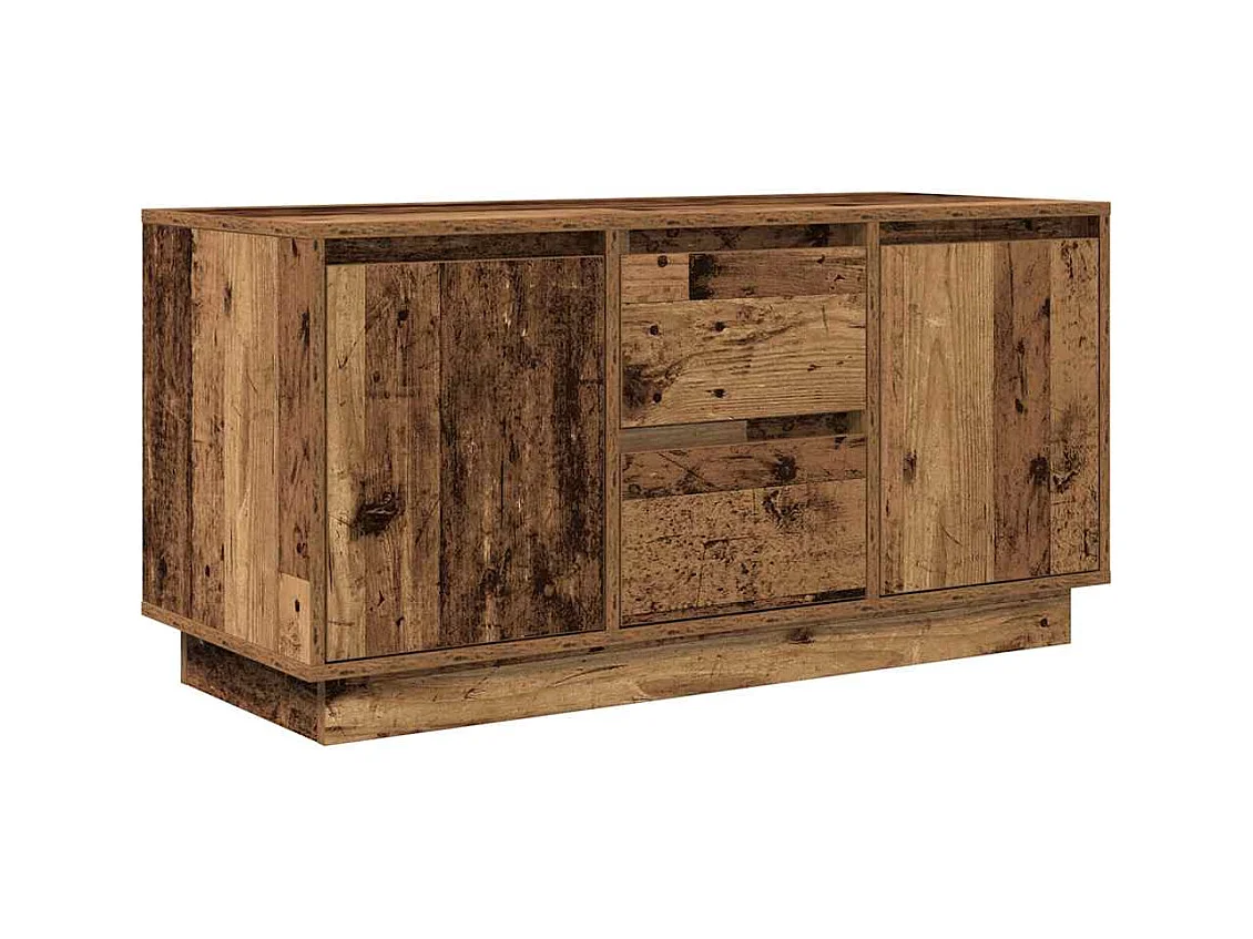 Tv-meubel | Tv-Bank | TV-kastmet LED-verlichting 100x41x50 cm oud houtkleurig