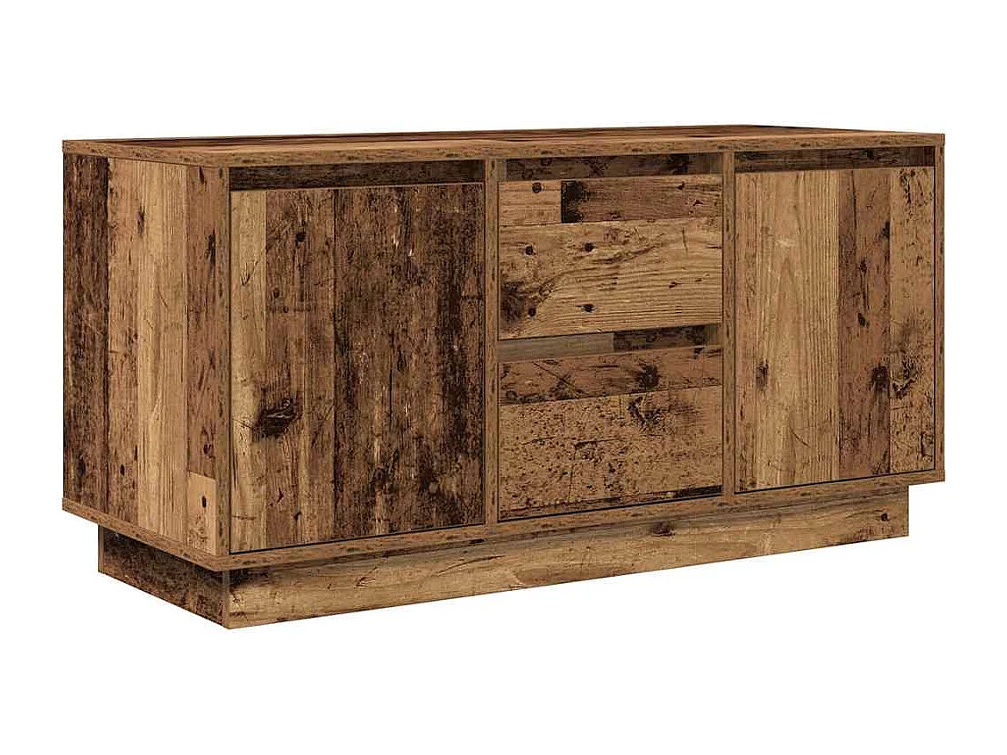 Meuble TV | Banc TV | Armoire TV avec éclairage LED vieux bois 100x41x50 cm