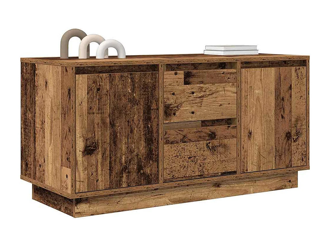 Meuble TV | Banc TV | Armoire TV avec éclairage LED vieux bois 100x41x50 cm