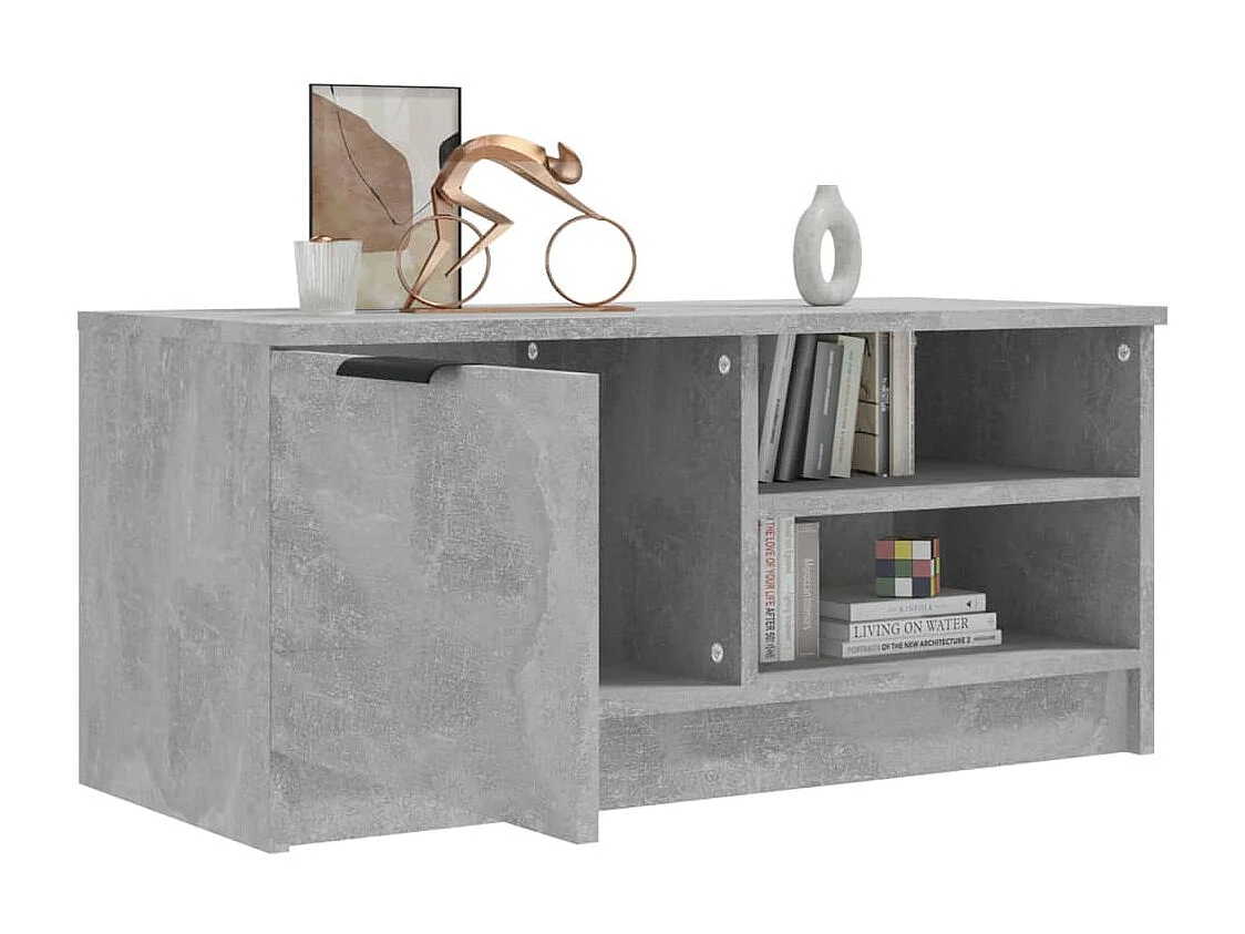 Mueble de TV | Mueble de salón madera contrachapada gris hormigón 80x35x36,5 cm