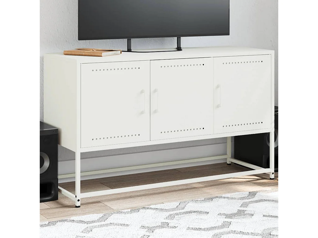 Tv-meubel | Tv-Bank | TV-kast100,5x39x60,5 cm staal wit