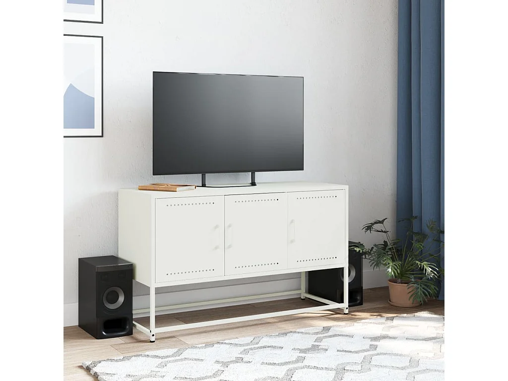 Tv-meubel | Tv-Bank | TV-kast100,5x39x60,5 cm staal wit